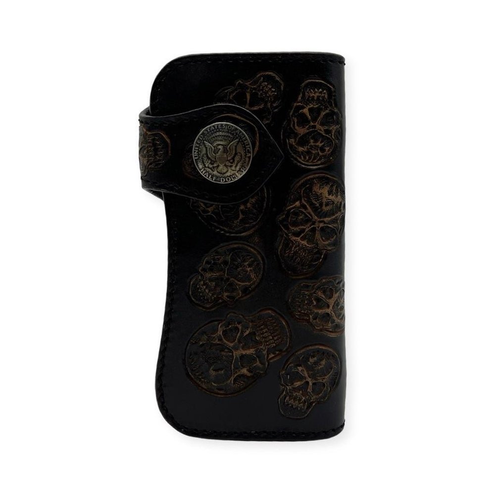 Rockertype Skull Leather Wallet Black & Brown